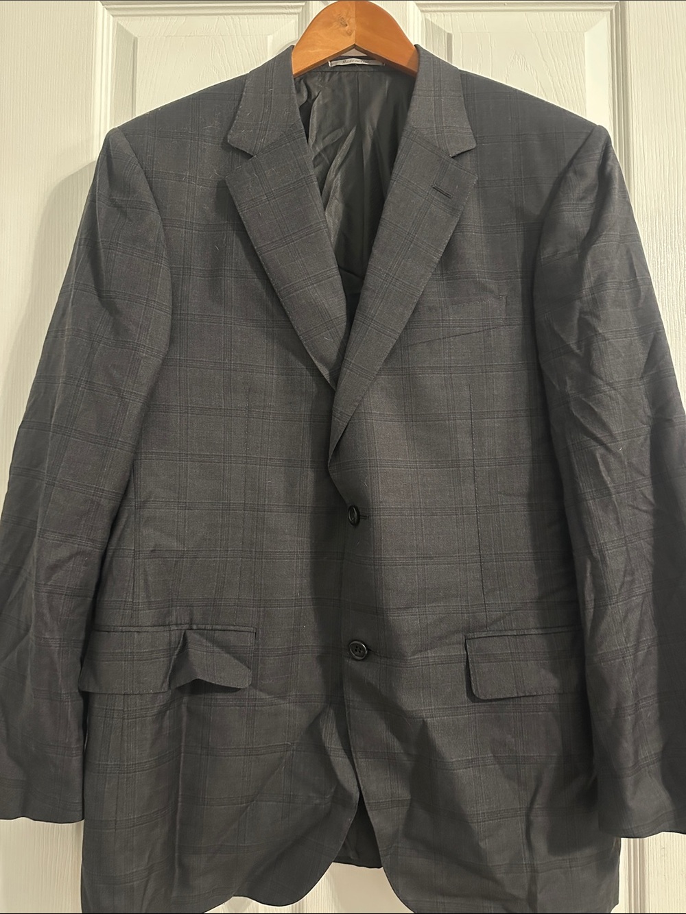 Canali Men's Dark Gray Plaid Two-Button Blazer